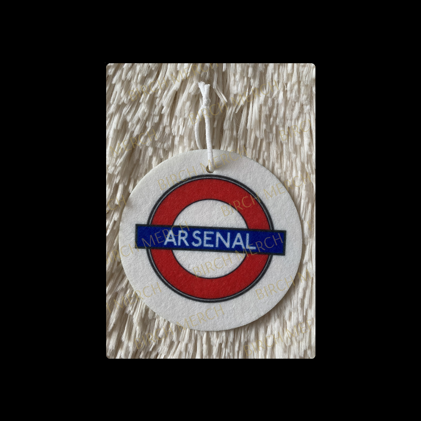 Arsenal Tube Sign Double Sided Round Air Freshener 9cm