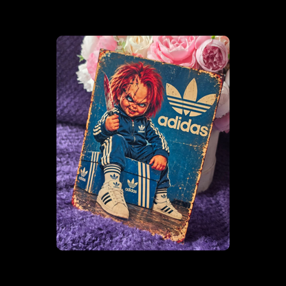 Adidas Chucky Metal Bar Sign 15cm x 20cm