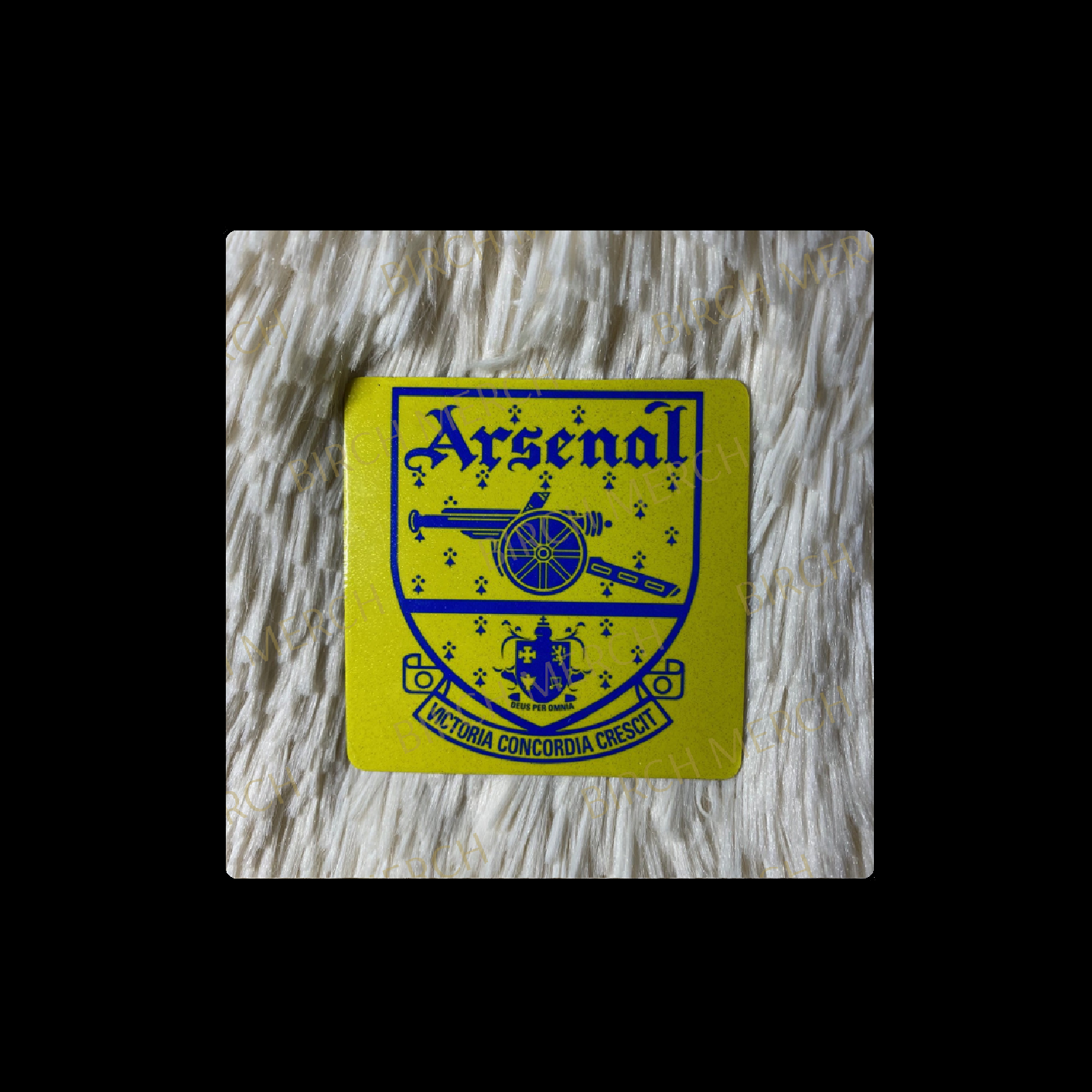 Arsenal Yellow & Blue 1949-1990 Badge Square Magnet 6.5cm x 6.5cm