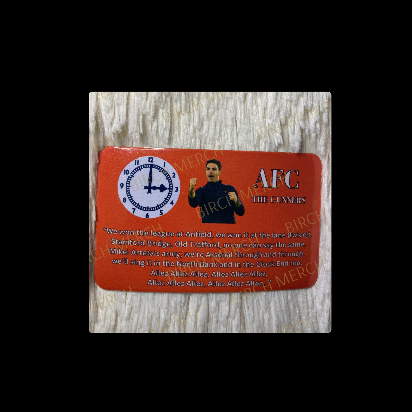 Arsenal Red Allez AFC Rectangular Magnet 9cm x 5.5cm