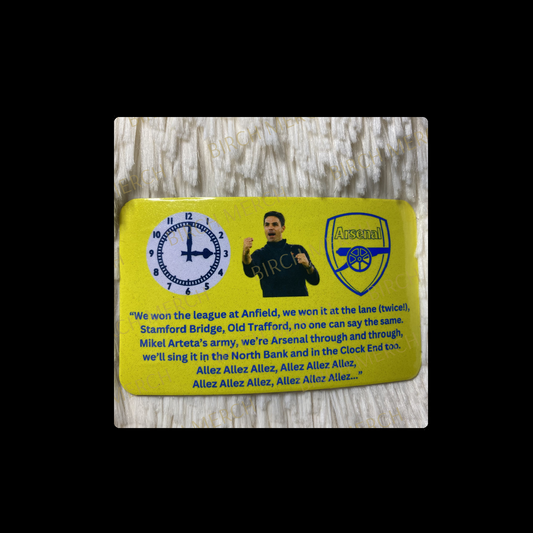 Arsenal Yellow Allez Badge Rectangular Magnet 9cm x 5.5cm