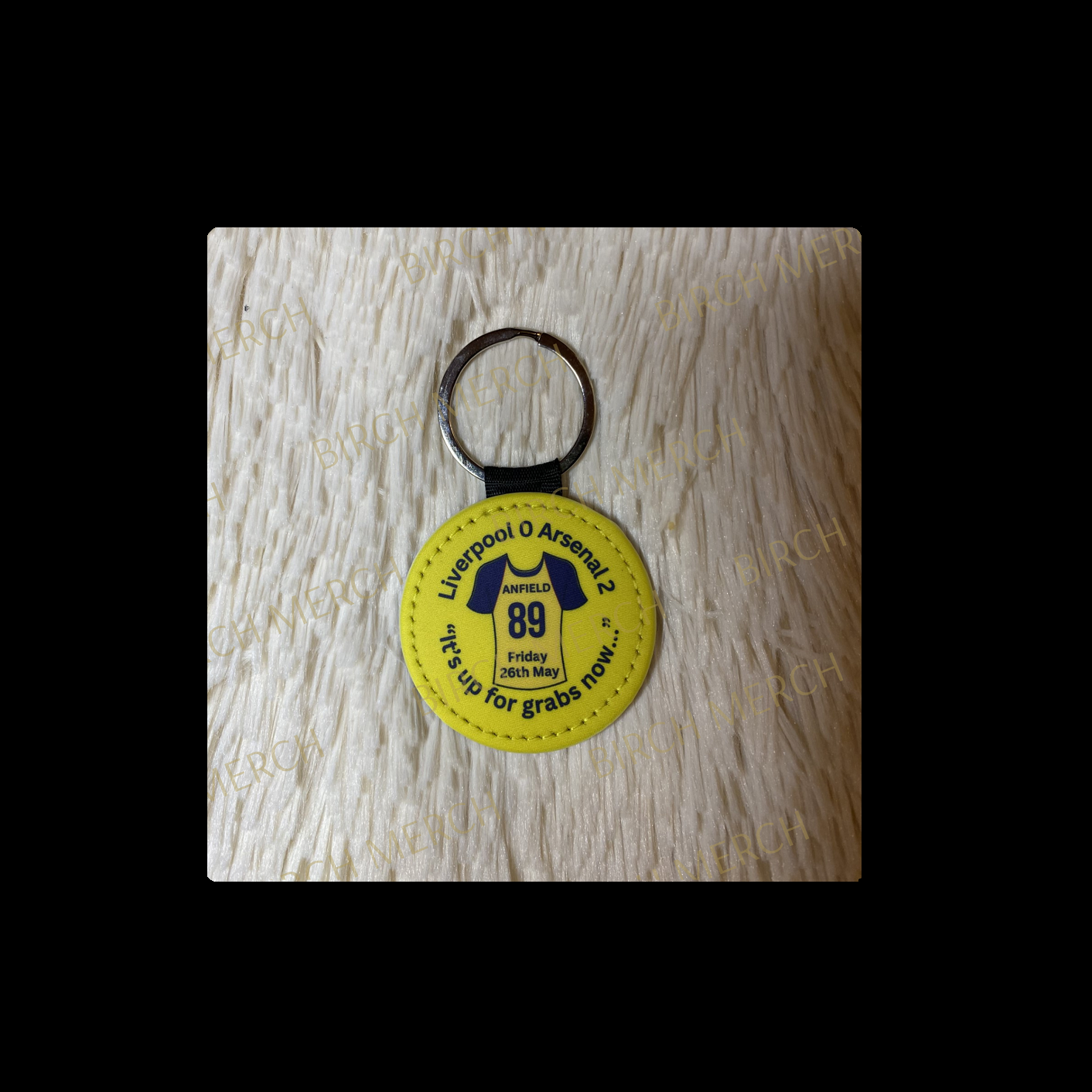 Arsenal Yellow Anfield 89 Shirt Round Keyring 5cm