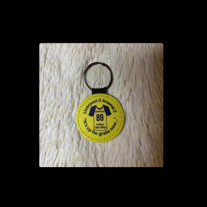 Arsenal Yellow Anfield 89 Shirt Round Keyring 5cm