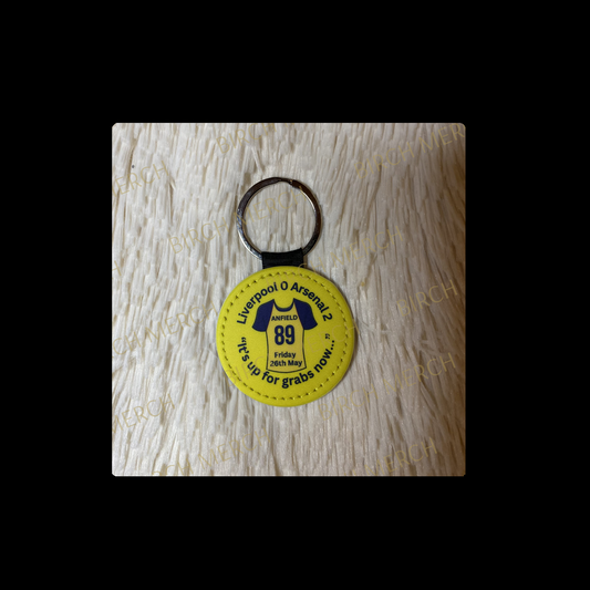 Arsenal Yellow Anfield 89 Shirt Round Keyring 5cm