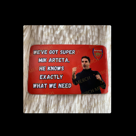 Arsenal Super Mik Arteta Rectangular Magnet 9cm x 5.5cm