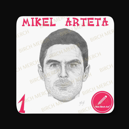 Arsenal Current Players (Manager) Mikel Arteta Square Coaster 9cm x 9cm