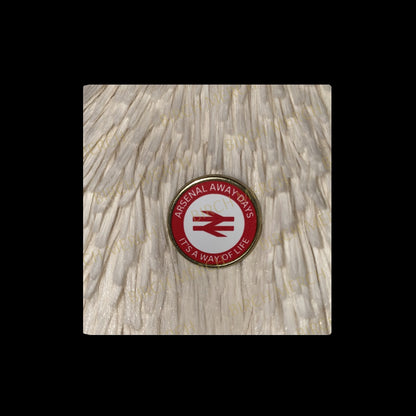 Arsenal Away Days Red & White Round Pin Badge 20mm