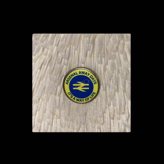 Arsenal Away Days Yellow & Blue Round Pin Badge 20mm