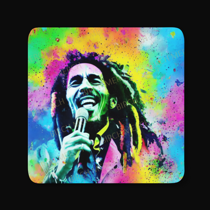 Bob Marley Square/Round Coaster 9cm x 9cm Design 1