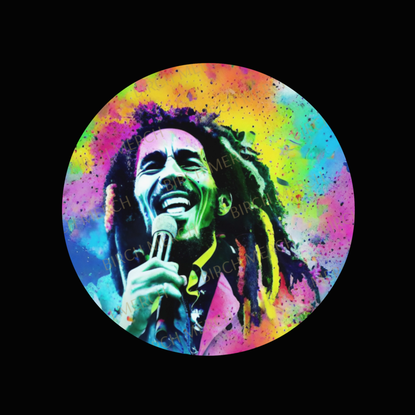 Bob Marley Square/Round Coaster 9cm x 9cm Design 1