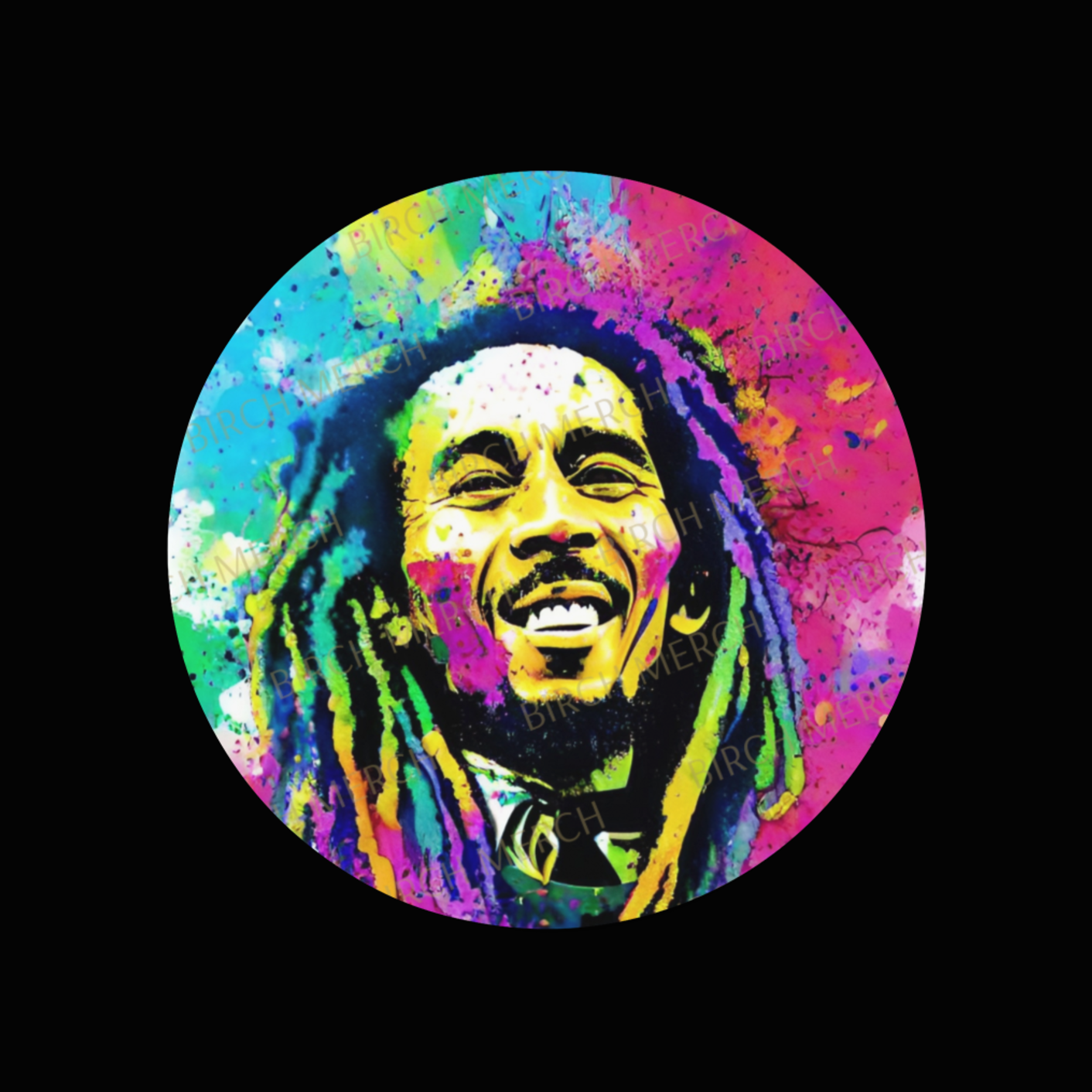 Bob Marley Square/Round Coaster 9cm x 9cm Design 2