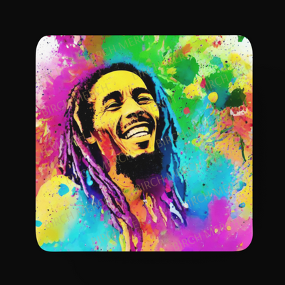 Bob Marley Square/Round Coaster 9cm x 9cm Design 3