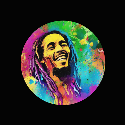 Bob Marley Square/Round Coaster 9cm x 9cm Design 3