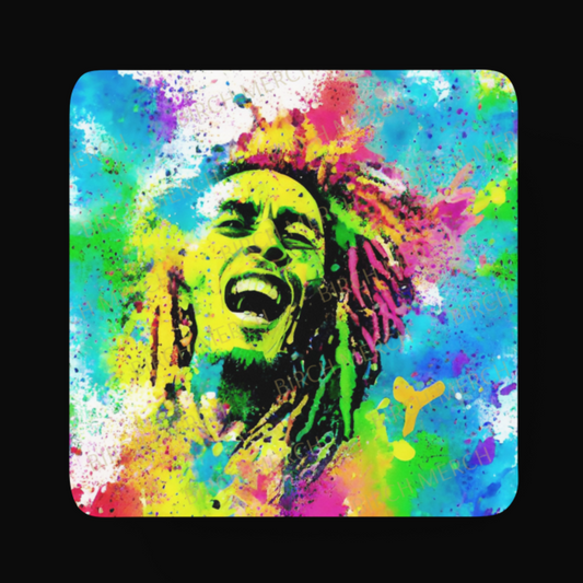 Bob Marley Square/Round Coaster 9cm x 9cm Design 4