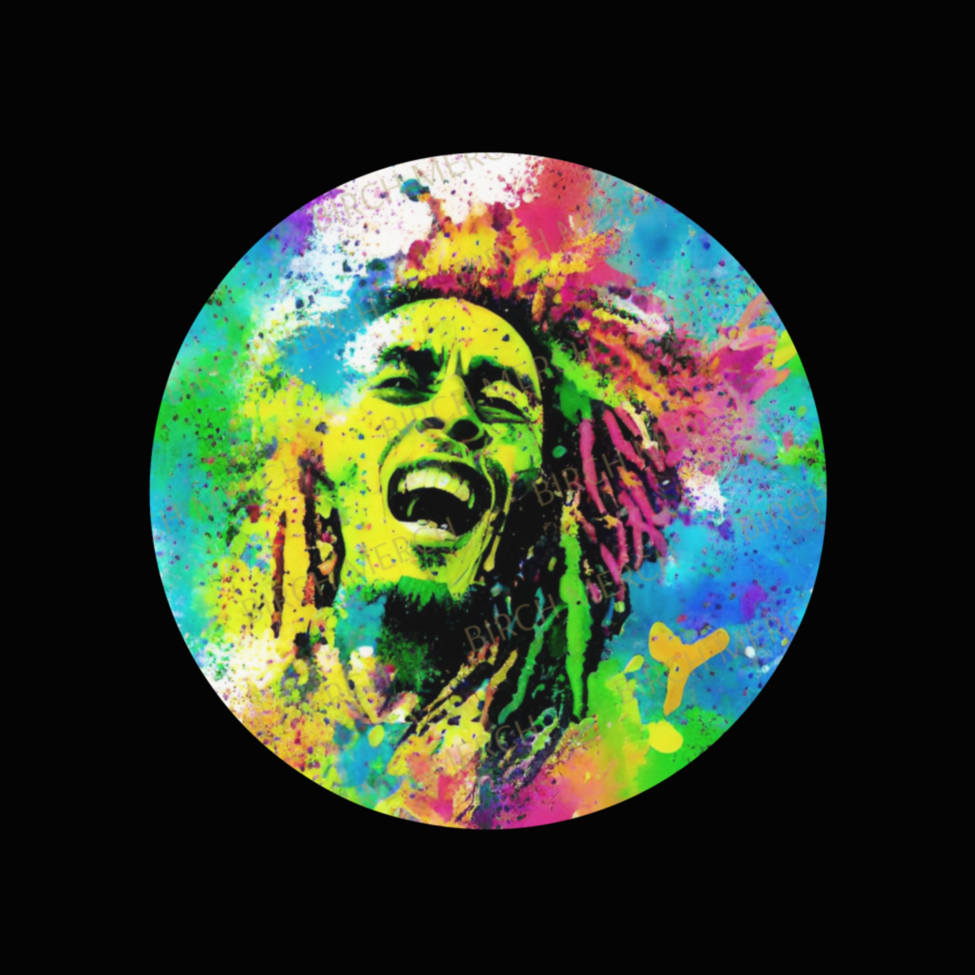 Bob Marley Square/Round Coaster 9cm x 9cm Design 4