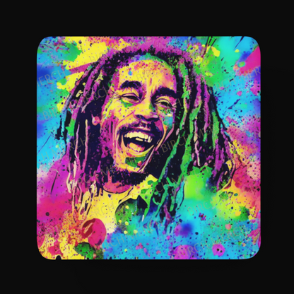 Bob Marley Square/Round Coaster 9cm x 9cm Design 5