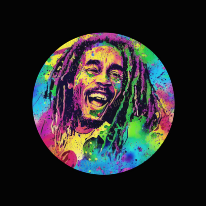 Bob Marley Square/Round Coaster 9cm x 9cm Design 5