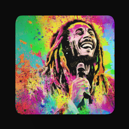 Bob Marley Square/Round Coaster 9cm x 9cm Design 6