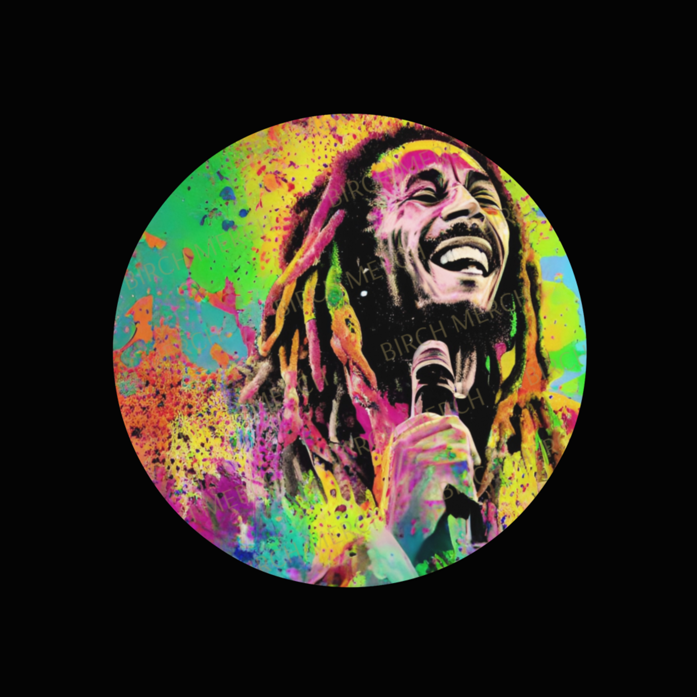 Bob Marley Square/Round Coaster 9cm x 9cm Design 6