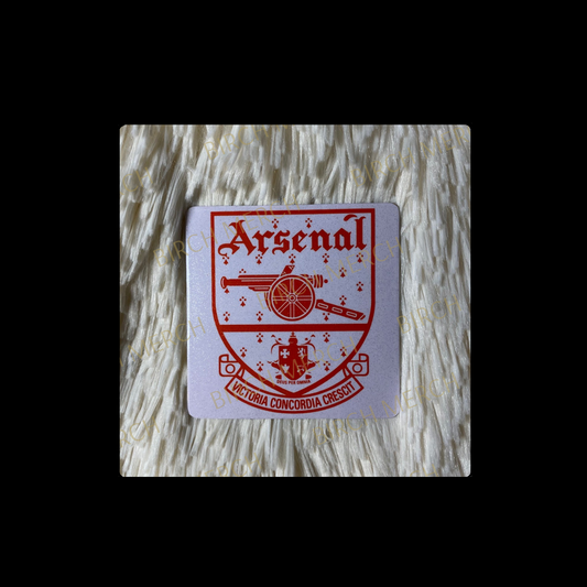 Arsenal White & Red 1949-1990 Badge Square Magnet 6.5cm x 6.5cm