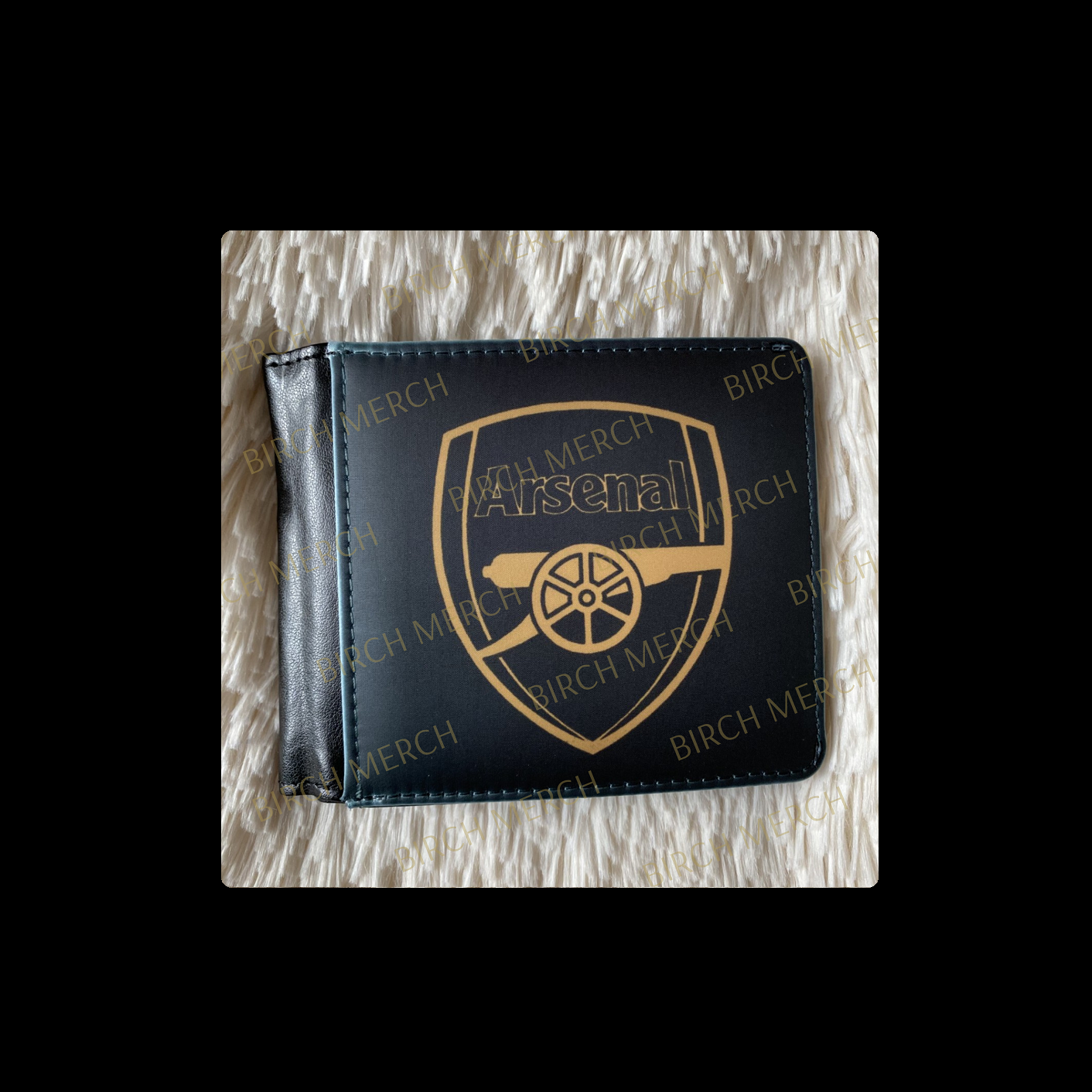 Arsenal Black & Gold Badge PU Material Wallet 10cm x 9.5cm