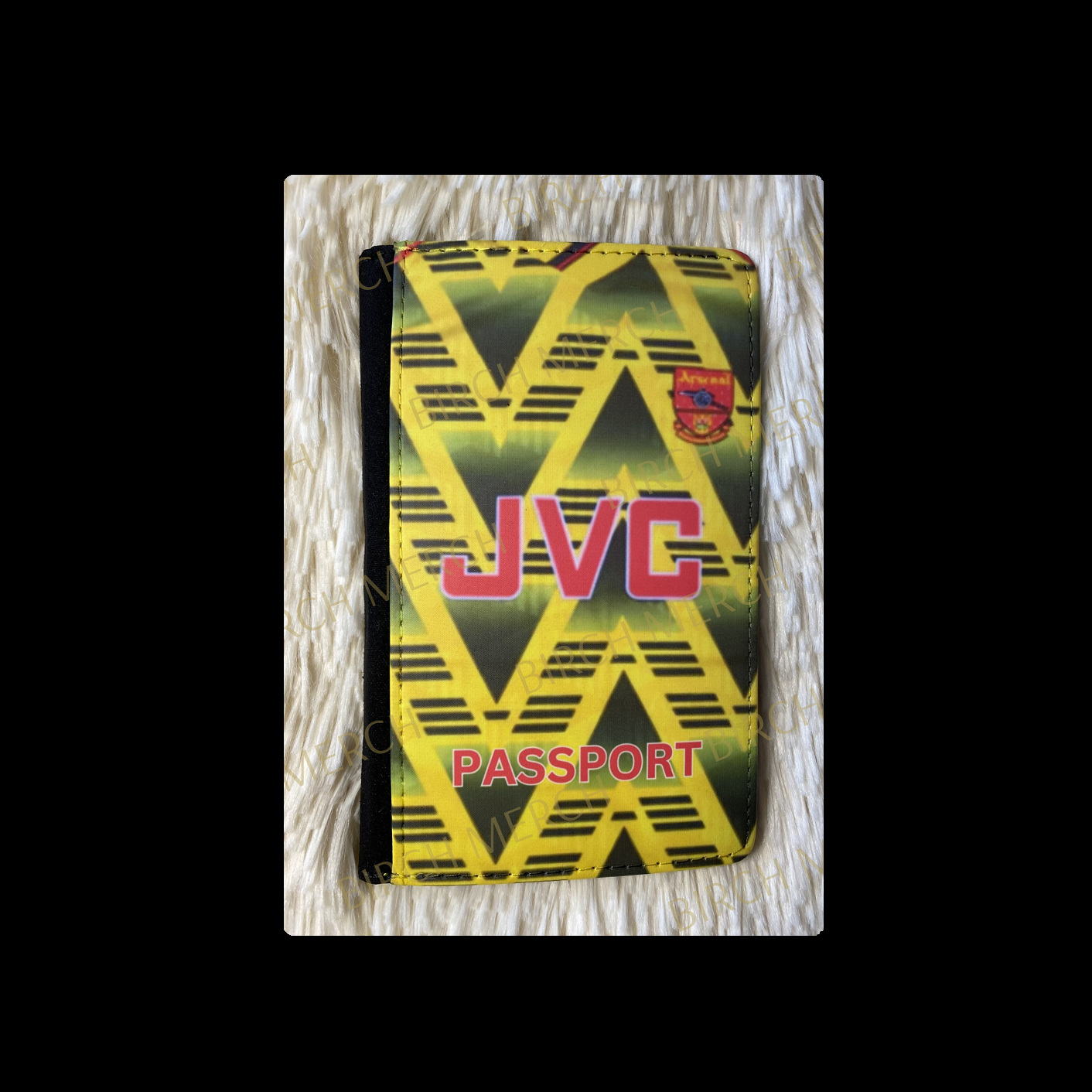 Arsenal 1993 Bruised Banana Away Kit  PU Material Passport Holder Wallet 15cm x 10cm