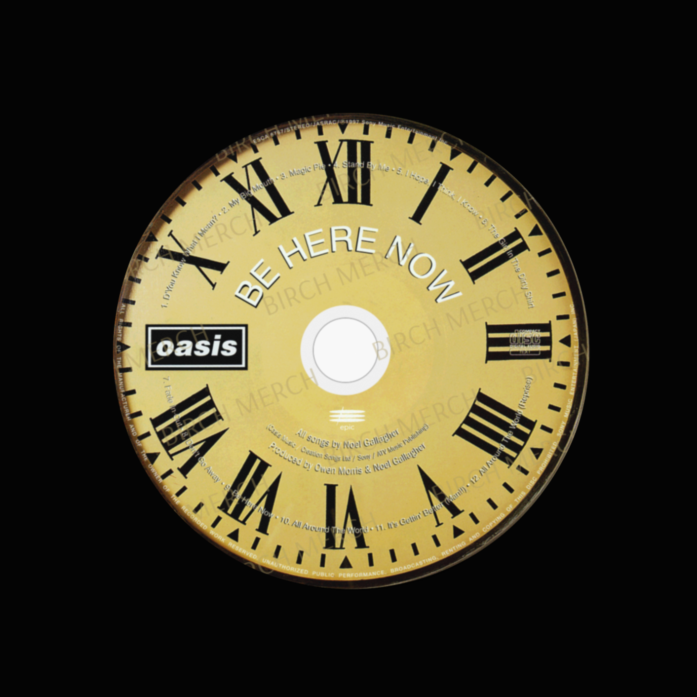 Oasis Be Here Now Round Coaster 9cm