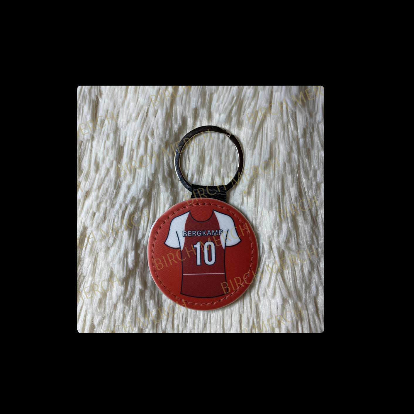 Arsenal Red Bergkamp 10 Shirt Round Keyring 5cm