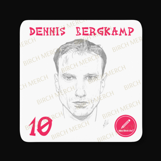 Arsenal Legends Dennis Bergkamp Square Coaster 9cm x 9cm