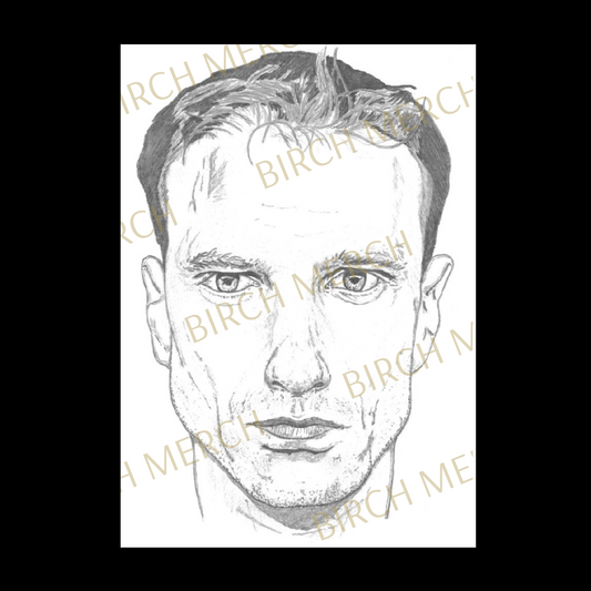 Arsenal Legends Dennis Bergkamp Portrait Print