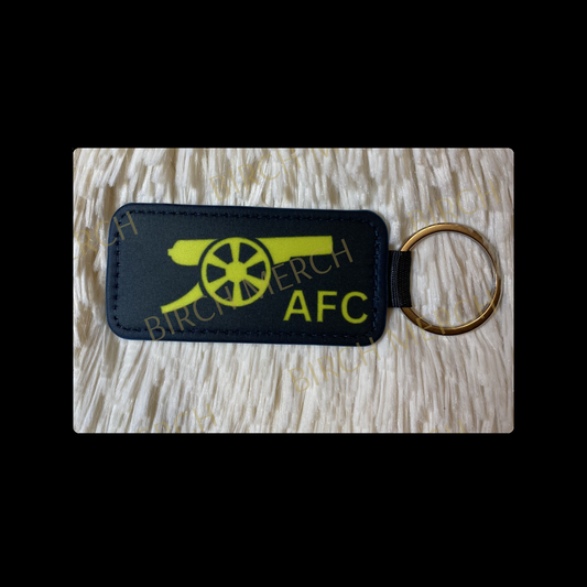 Arsenal Black & Yellow Cannon Rectangular Keyring 4cm x 8cm