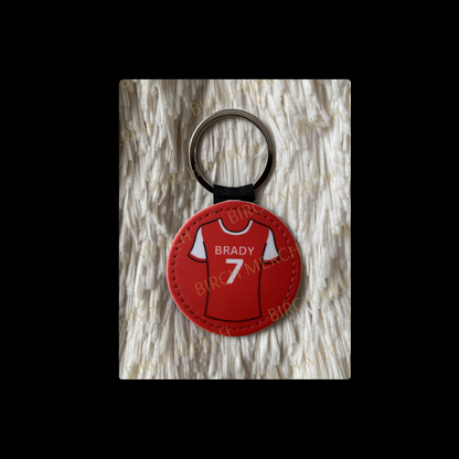 Arsenal Liam Brady 7 Shirt Round Keyring 5cm