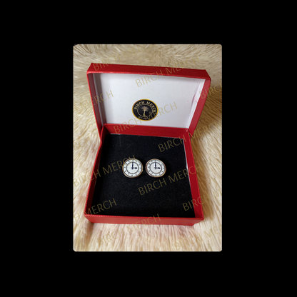 Arsenal Clock End Clock Round Chrome Cufflinks 17mm