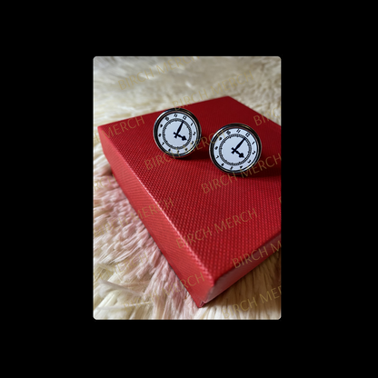 Arsenal Clock End Clock Round Chrome Cufflinks 17mm