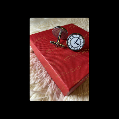 Arsenal Clock End Clock Round Chrome Cufflinks 17mm