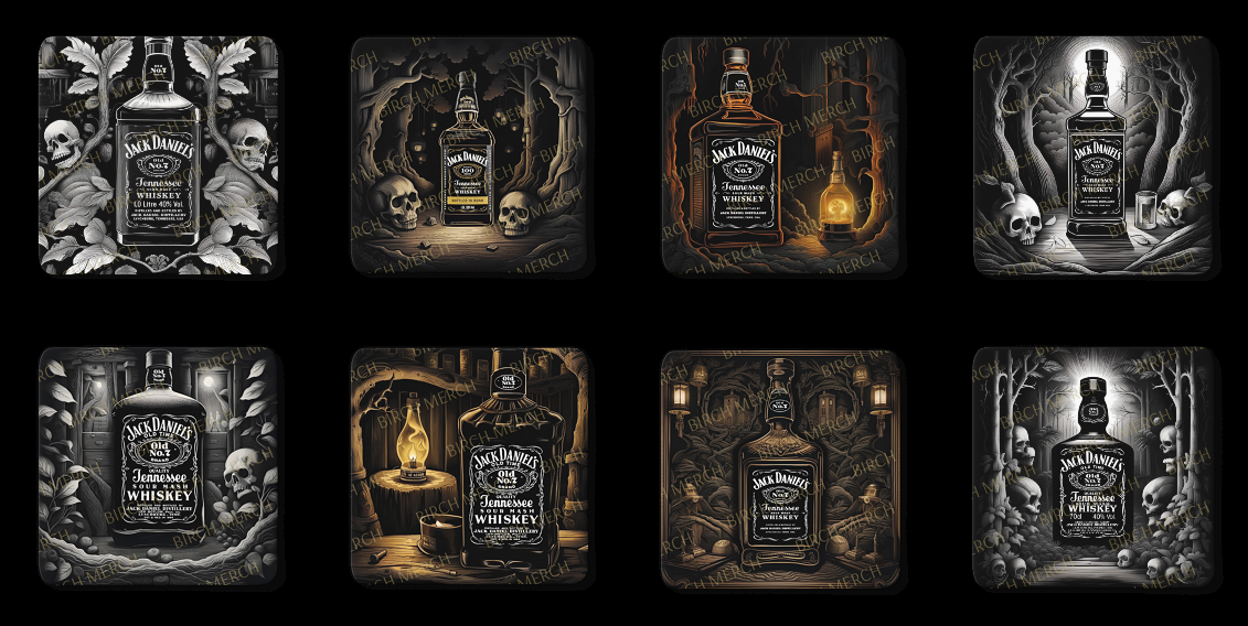 Jack Daniel's Square 8 Coaster Set 9cm x 9cm