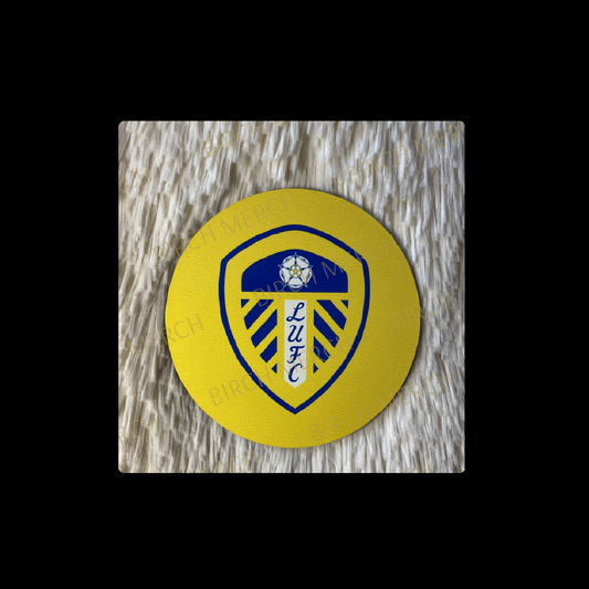 Leeds United Badge Round Coaster 9cm