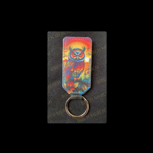 Owl Rectangular Keyring 7.8cm x 3.8cm Design 4