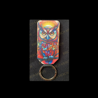 Owl Rectangular Keyring 7.8cm x 3.8cm Design 5