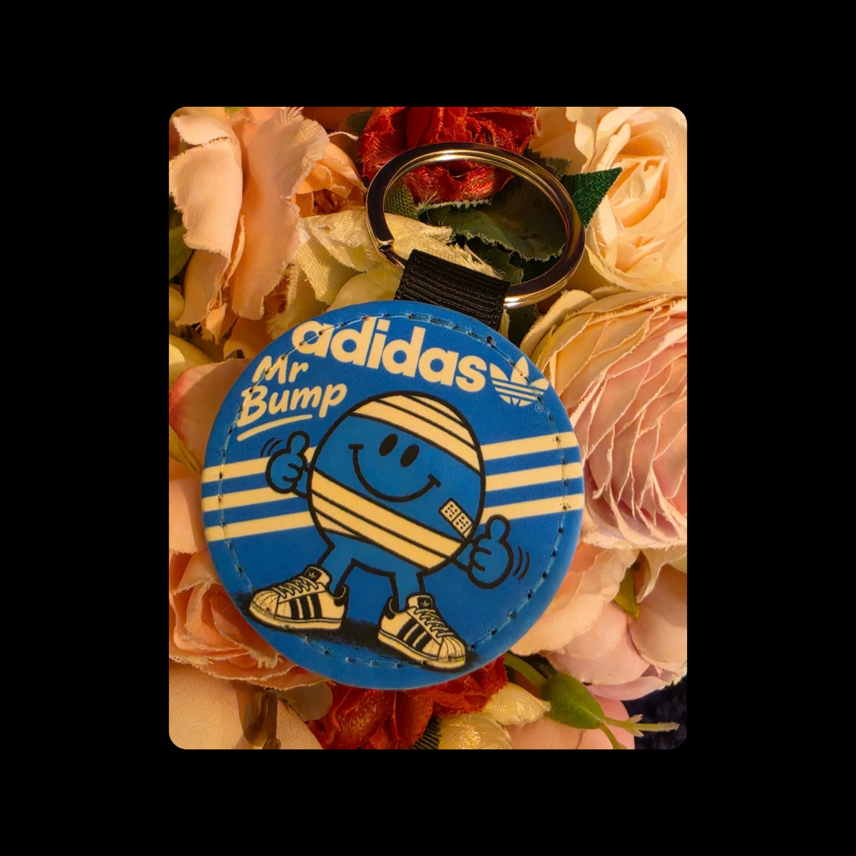 Adidas Mr Men Mr Bump Round Keyring 5cm