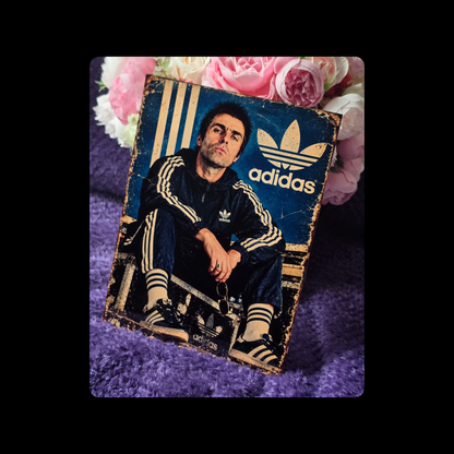 Adidas Oasis Liam Gallagher Metal Bar Sign 15cm x 20cm