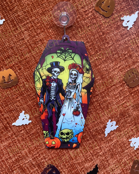 Halloween Coffin Shaped Single Sided Decoration 10.5cm x 5.5cm Design 1