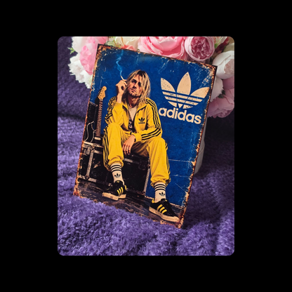 Adidas Kurt Cobain Metal Bar Sign 15cm x 20cm