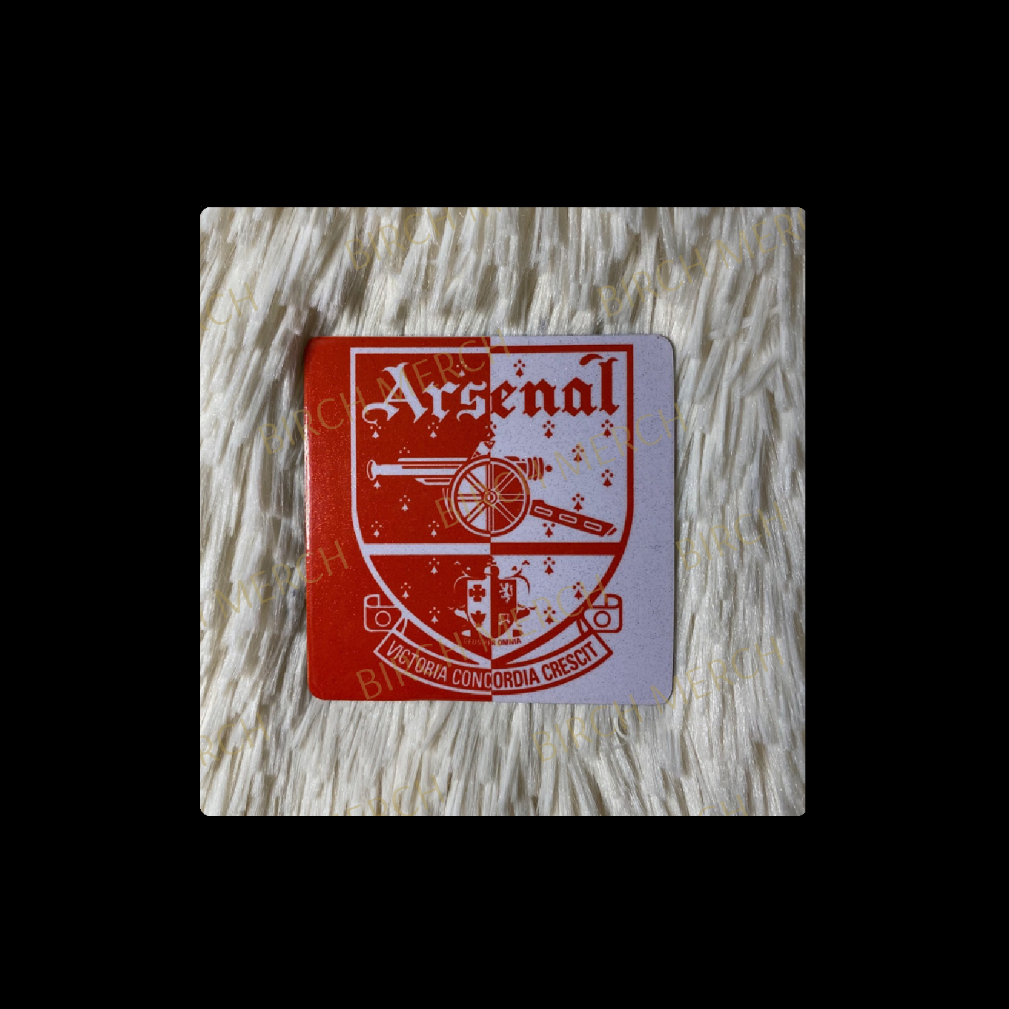 Arsenal Red &amp; White/White &amp; Red 1949-1990 Badge Square Magnet 6.5cm x 6.5cm