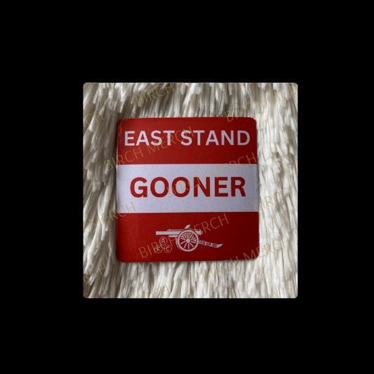 Arsenal East Stand Gooner Red & White Square Magnet 6.5cm x 6.5cm