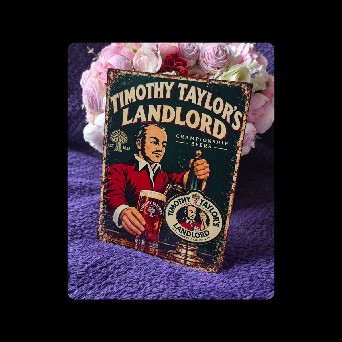 Timothy Taylor’s Landlord Metal Bar Sign 15cm x 20cm