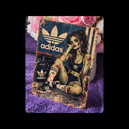 Adidas Zombie Metal Bar Sign 15cm x 20cm
