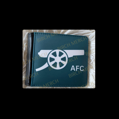 Arsenal Green & White Cannon PU Material Wallet 10cm x 9.5cm