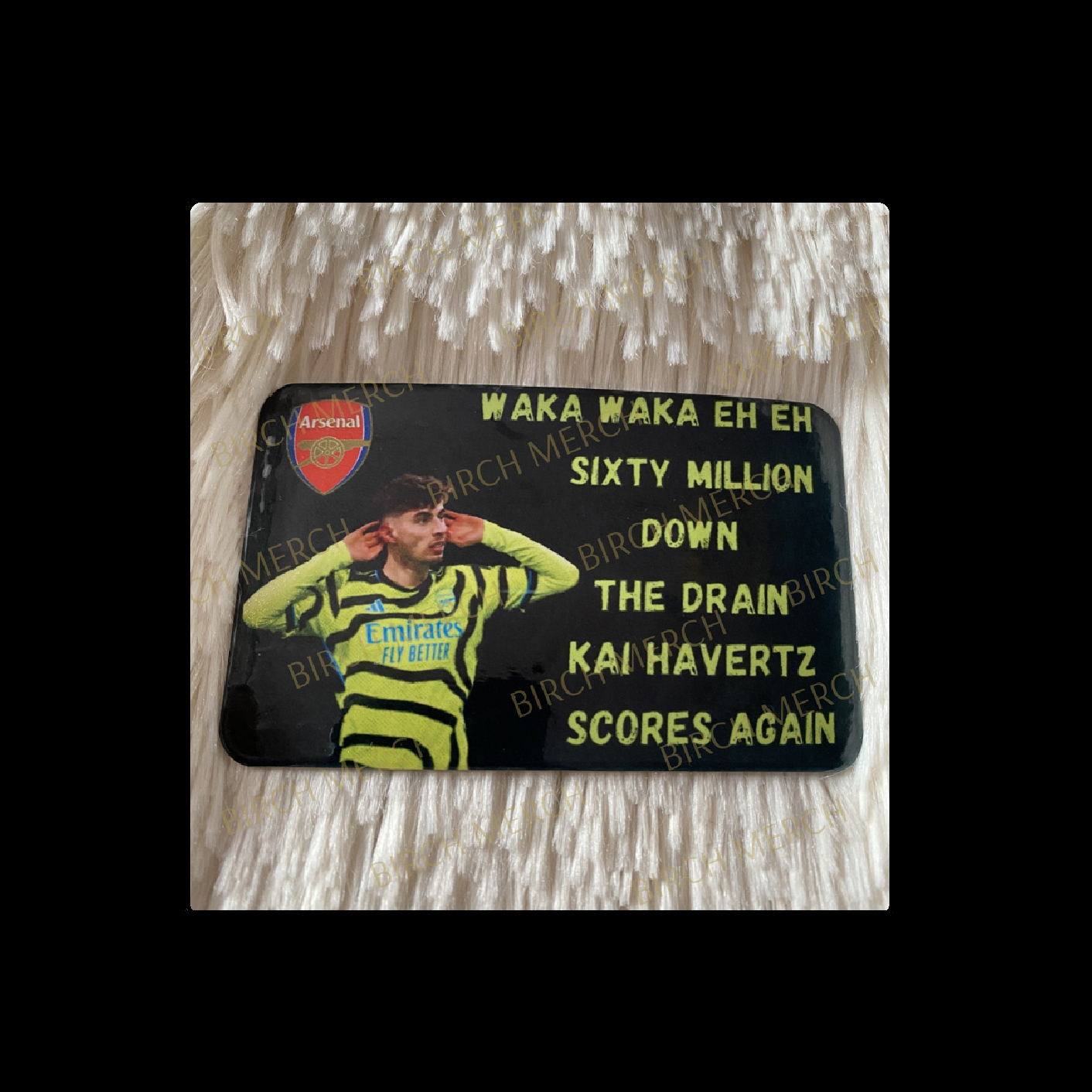 Arsenal Kai Havertz Scores Again Rectangular Magnet 9cm x 5.5cm