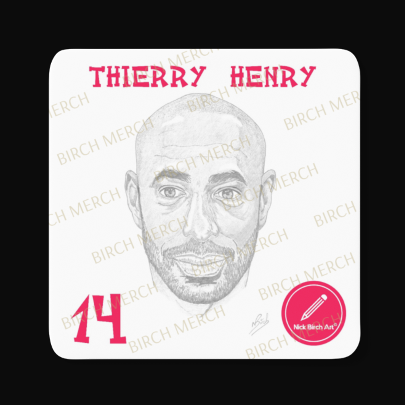 Arsenal Legends Thierry Henry Square Coaster 9cm x 9cm